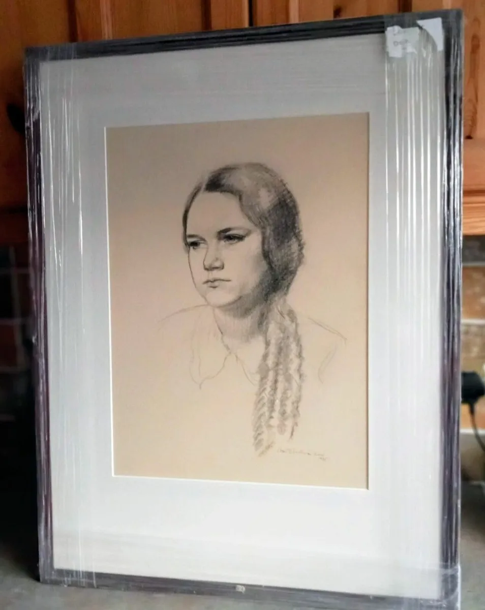Sean O Sullivan RHA original charcoal drawing