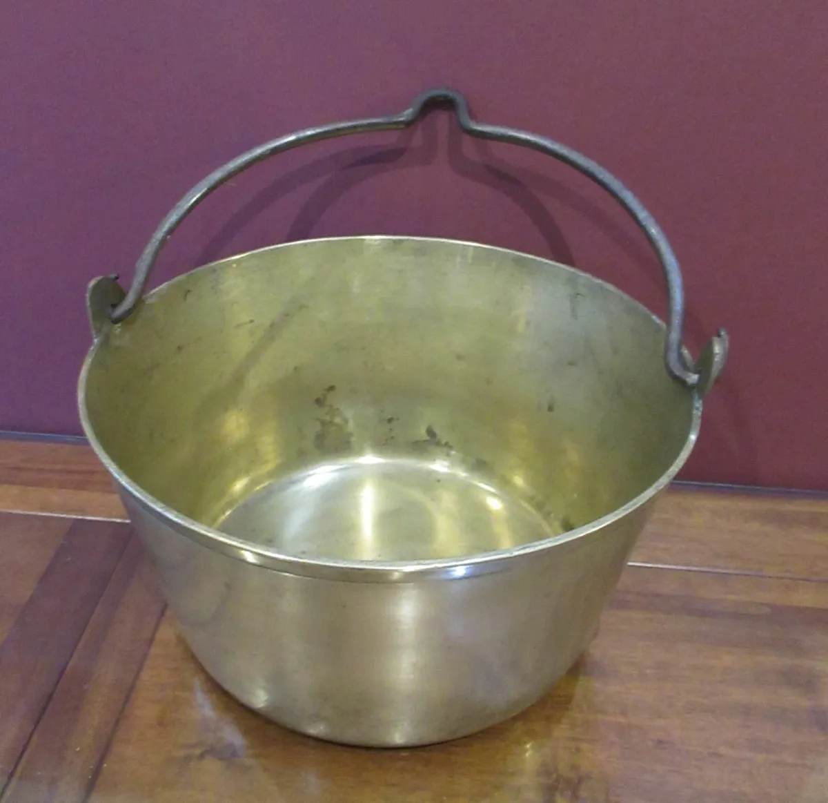 antique vintage BRASS POT CAULDRON cottage pub - Image 1