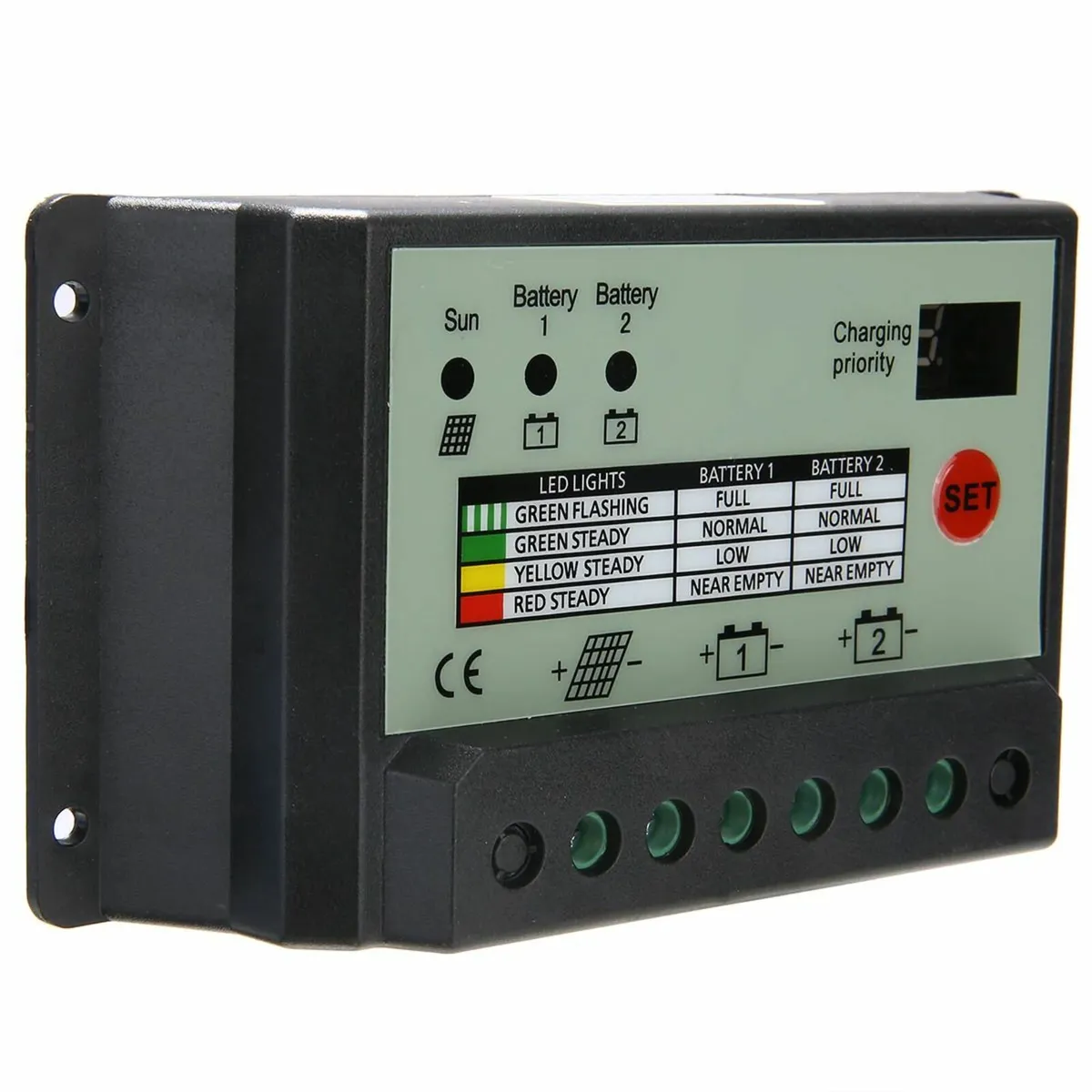 12V/24V 20A Dual Battery Solar Charge Controller - Image 3