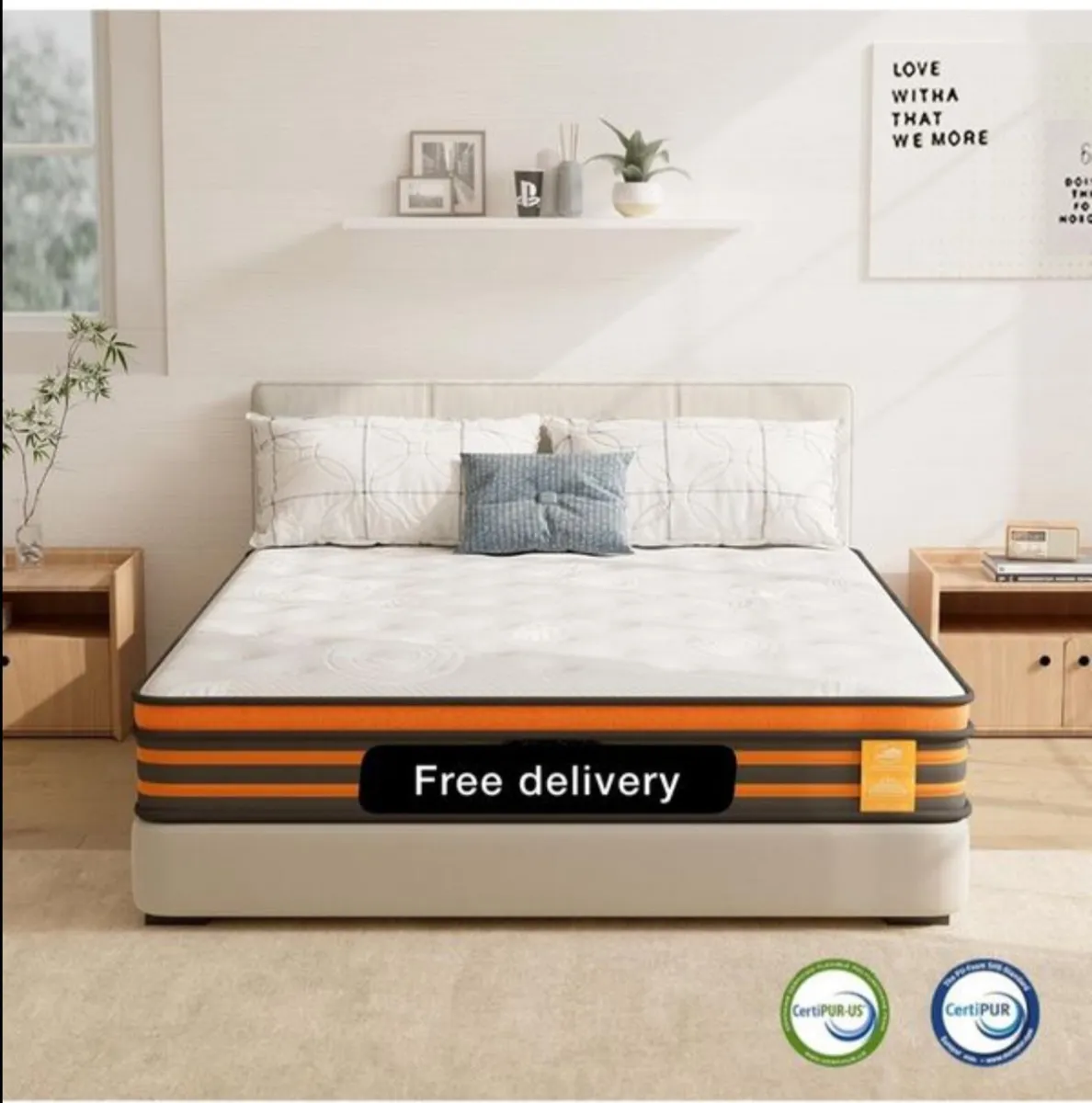 5FT King Size Mattress,10 Inch Medium Firm Gel Mem