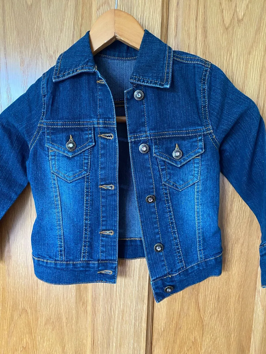 Girl’s Brand New Soft Denim Jacket Diamond Button - Image 1