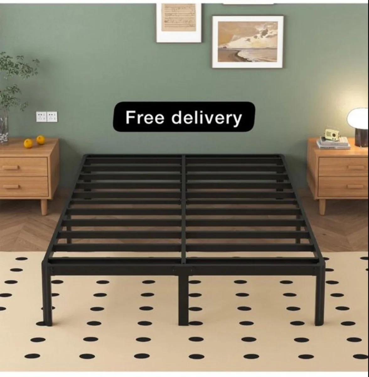 King Size Bed Frame 30.5 cm High with Rounded Corn