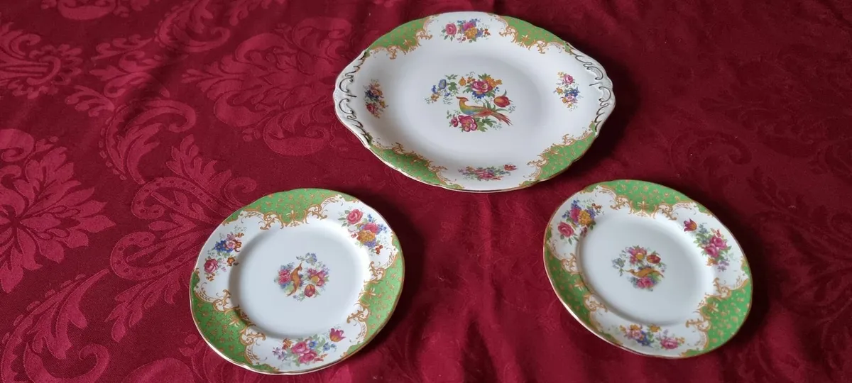 3Pc.Paragon Rockingham English Bone China Cake Set - Image 4