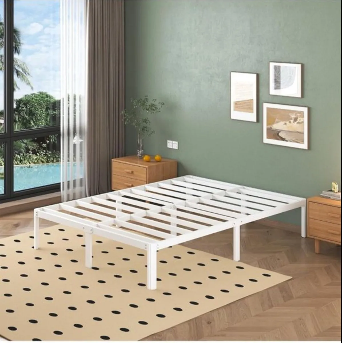 King Size Bed Frame 30.5 cm High with Rounded Corn