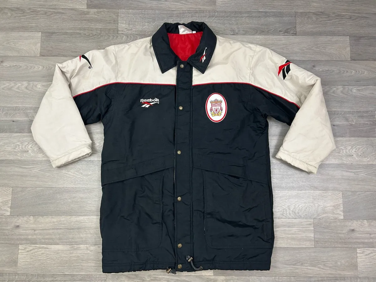 Vintage 90s Reebok Liverpool Bench Jacket Mens S/M - Image 1