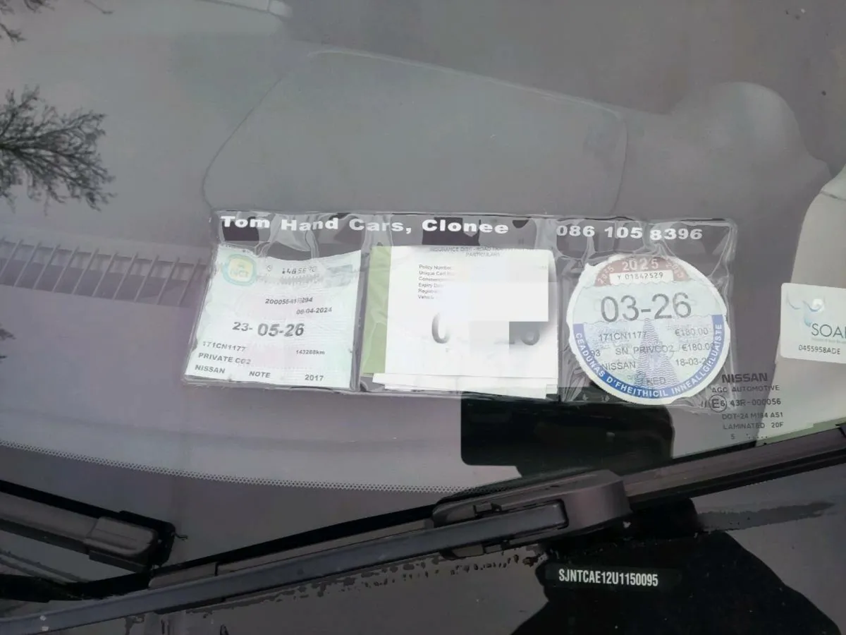 Nissan Note 2017 – 1.5 Diesel – NCT 05/26 – €5,400 - Image 2