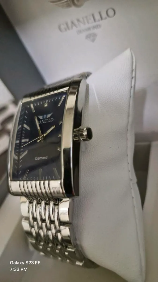 Gianello Men' Genuine Diamond Dial 45mm Tank Case - Image 2