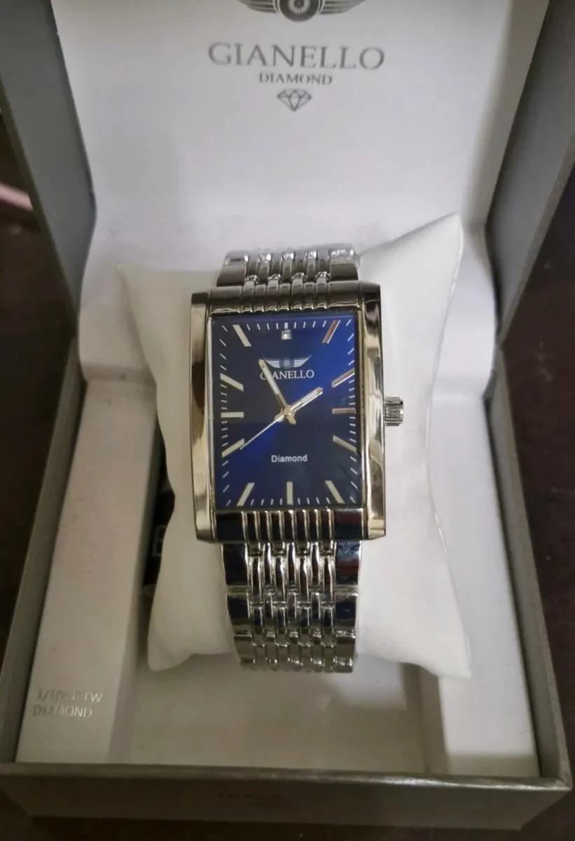 Gianello Men' Genuine Diamond Dial 45mm Tank Case - Image 4