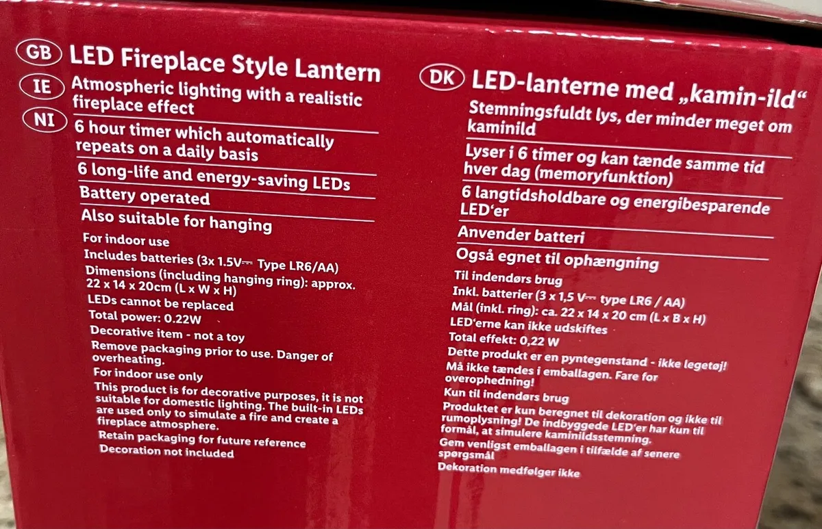 LED "Log Fireplace" Style Battery Operated Lantern - Image 4