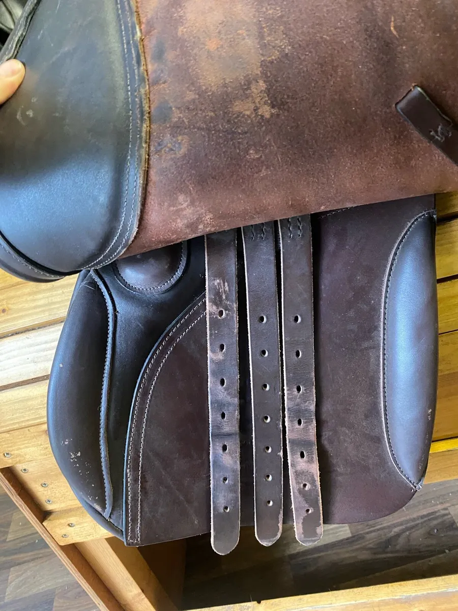17-17.5 medium Leather jumping saddle - Image 3