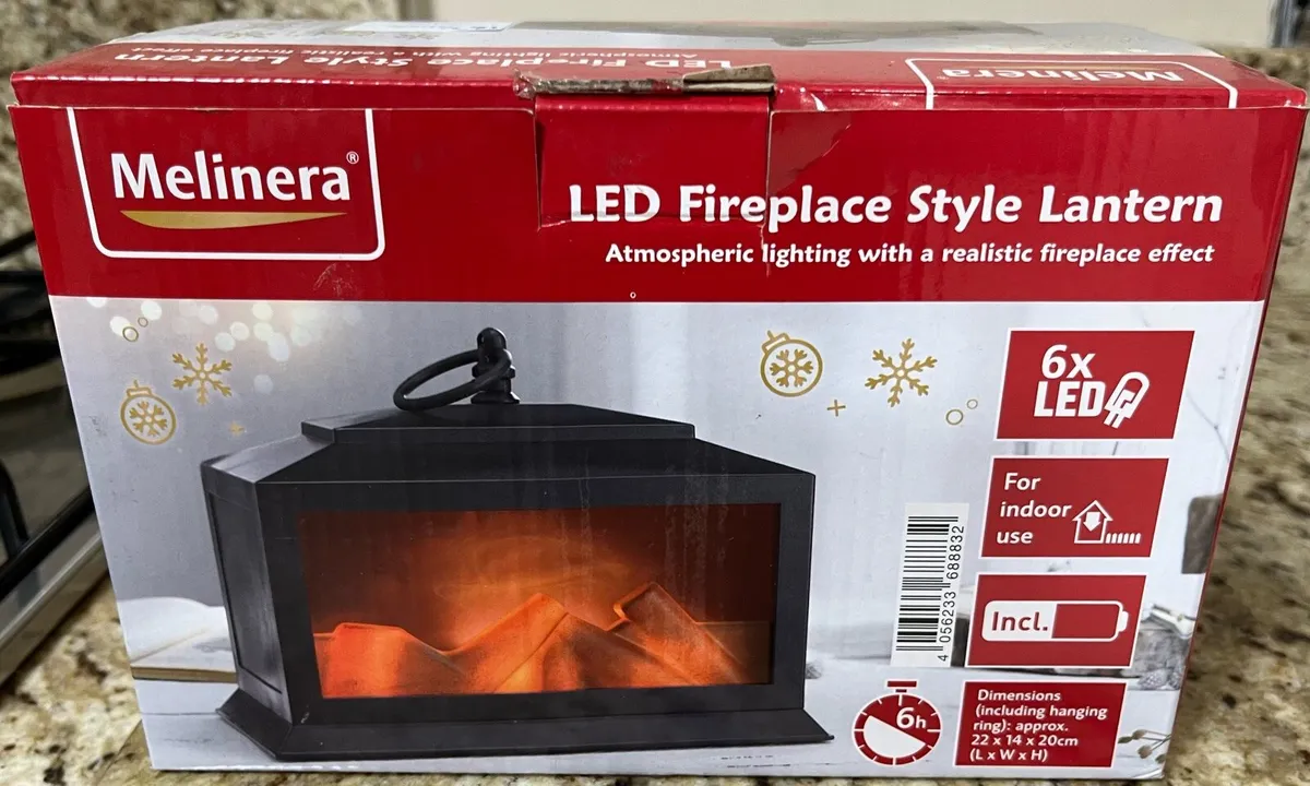 LED "Log Fireplace" Style Battery Operated Lantern - Image 4