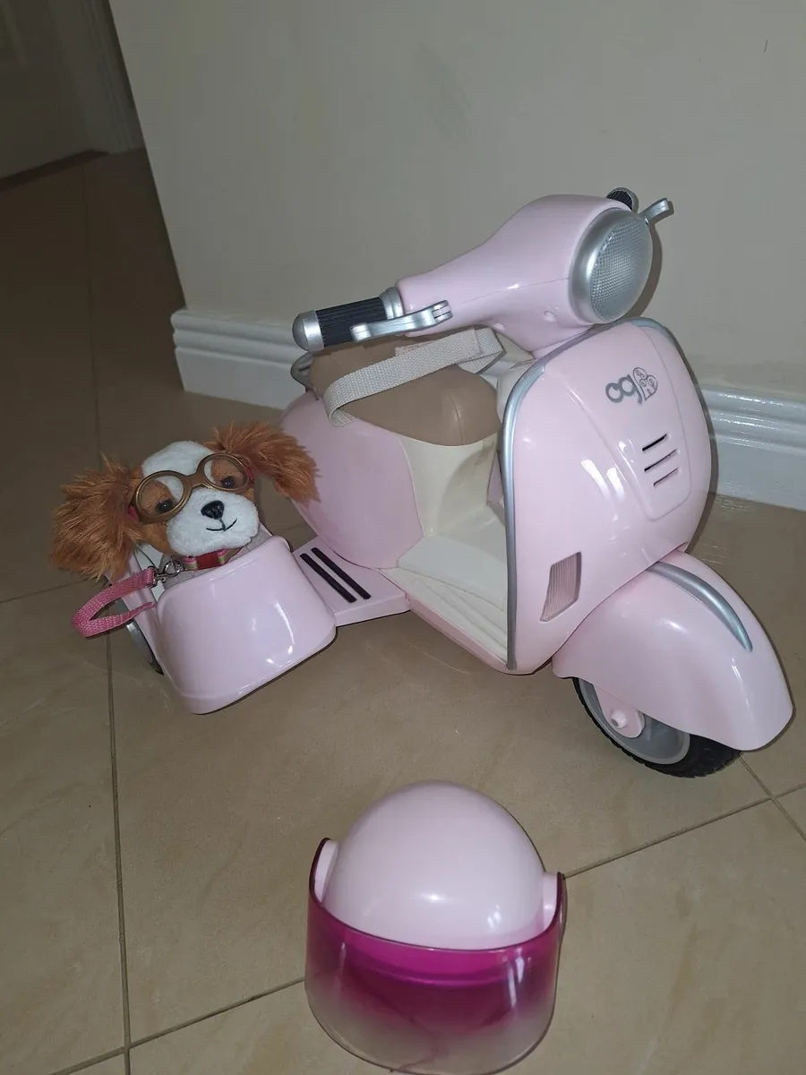 Our Generation Doll Scooter & Sidecar with Dog - Image 1