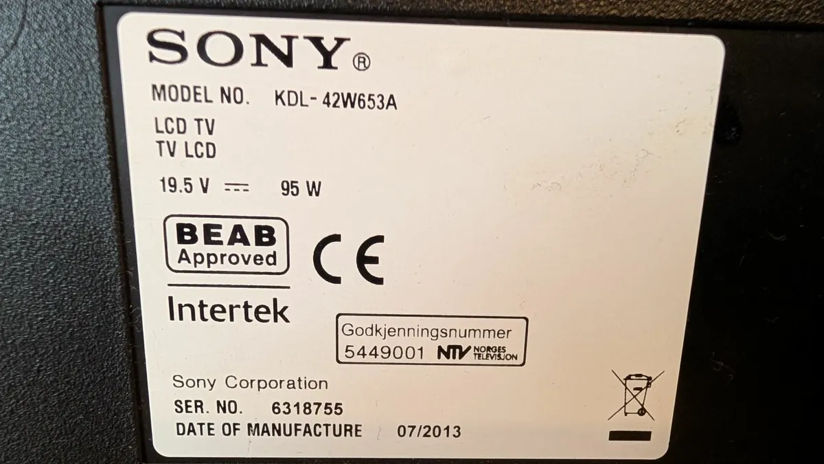 Sony 42" TV - Image 3