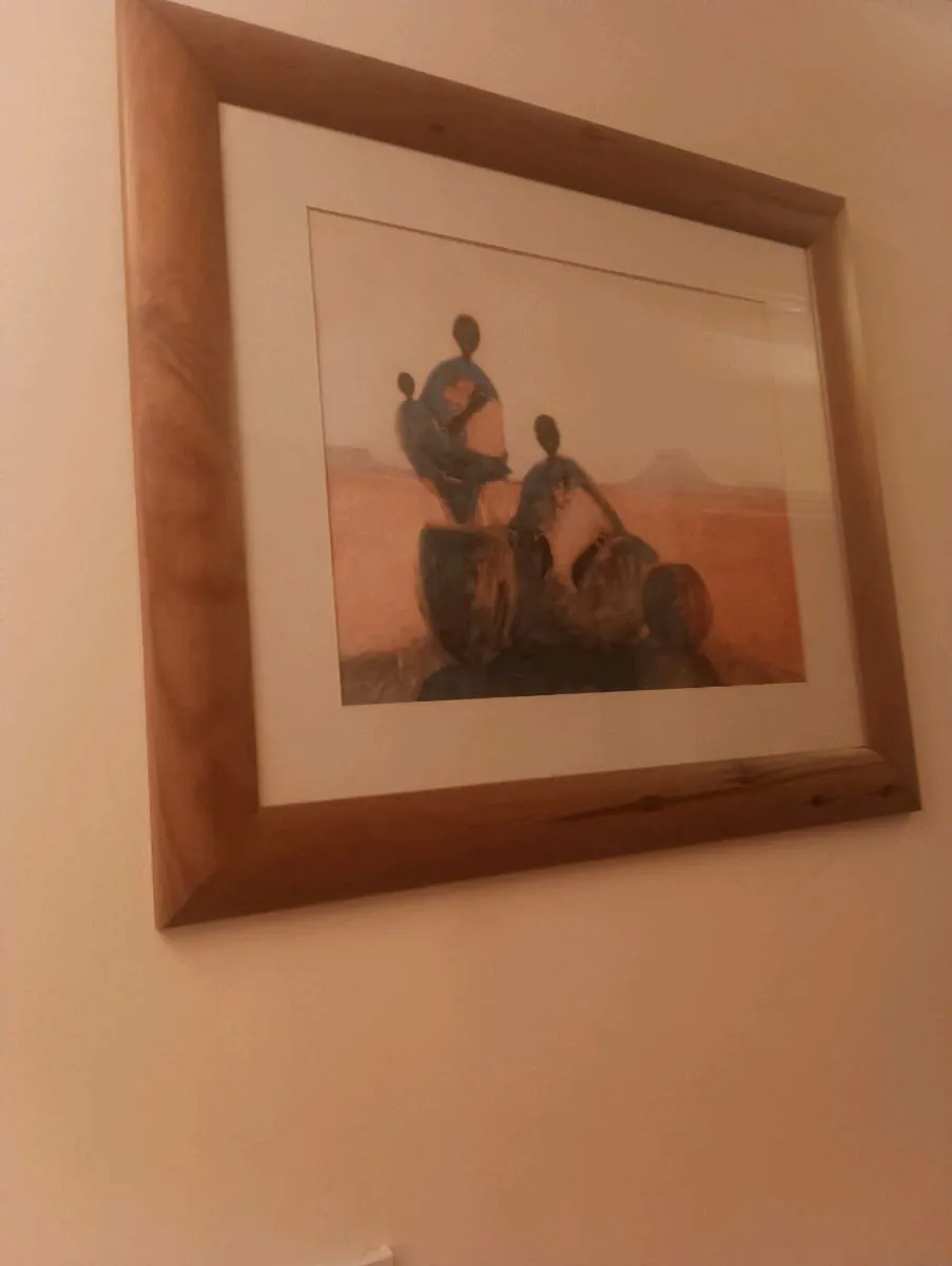 2 beautiful pine frame pictures like new, - Image 2