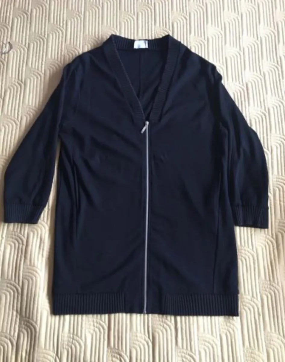 Savida Black Jersey Cardigan Size L - Image 1