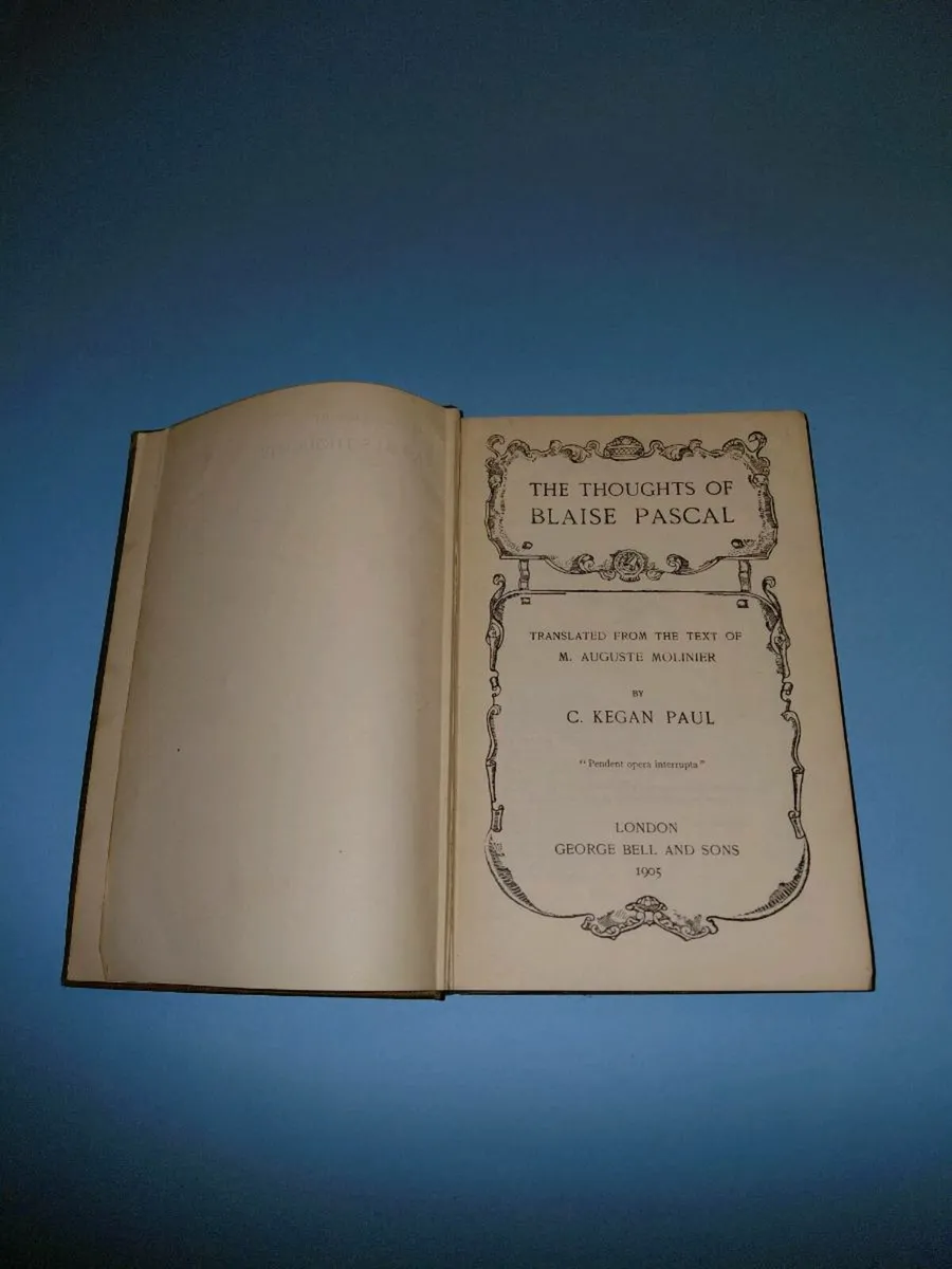 RARE BOOK 'THE THOUGHTS OF BLAISE PASCAL' - Image 4