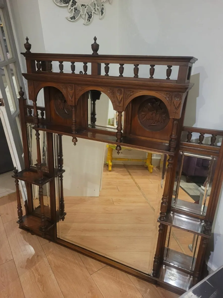Wooden Unit with Large Mirror