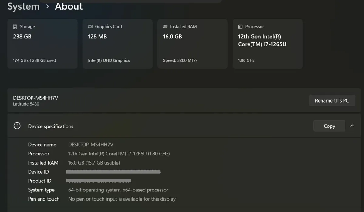 Dell Latitude 5430 i7 12th Gen 16GB RAM 256GB SSD - Image 2