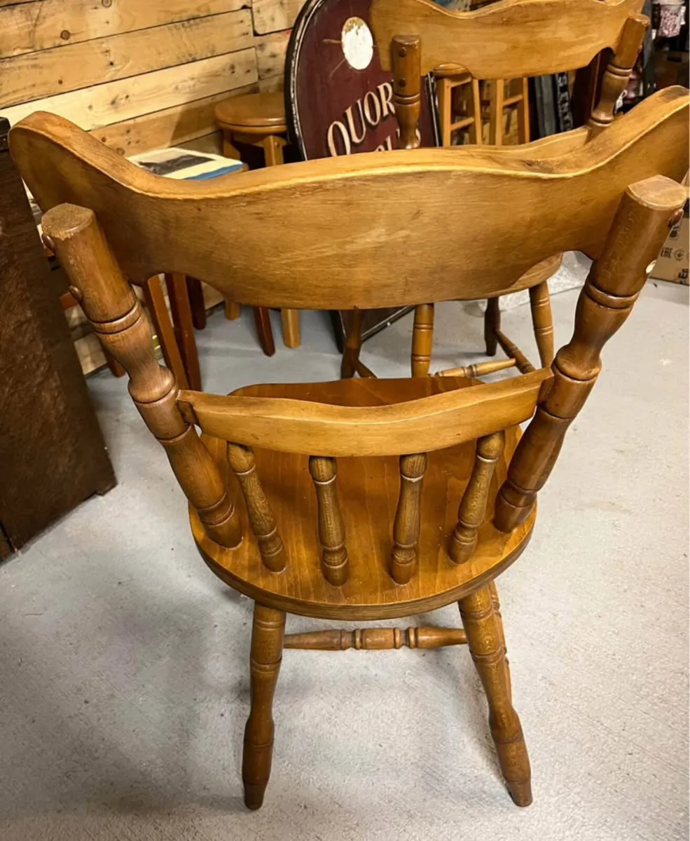 Vintage oak chairs (pair) - Image 3
