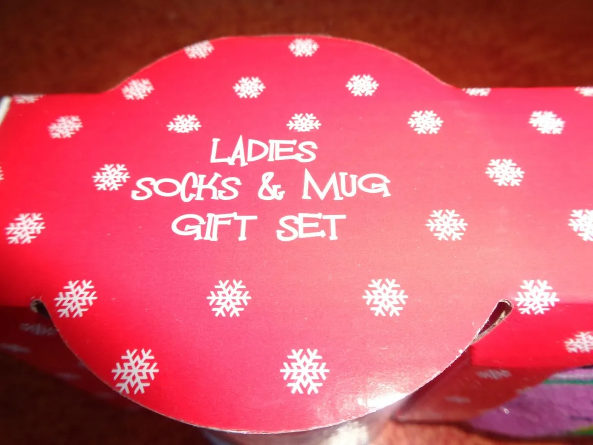 Ladies Christmas Socks and Mug Set for Sale - Image 2