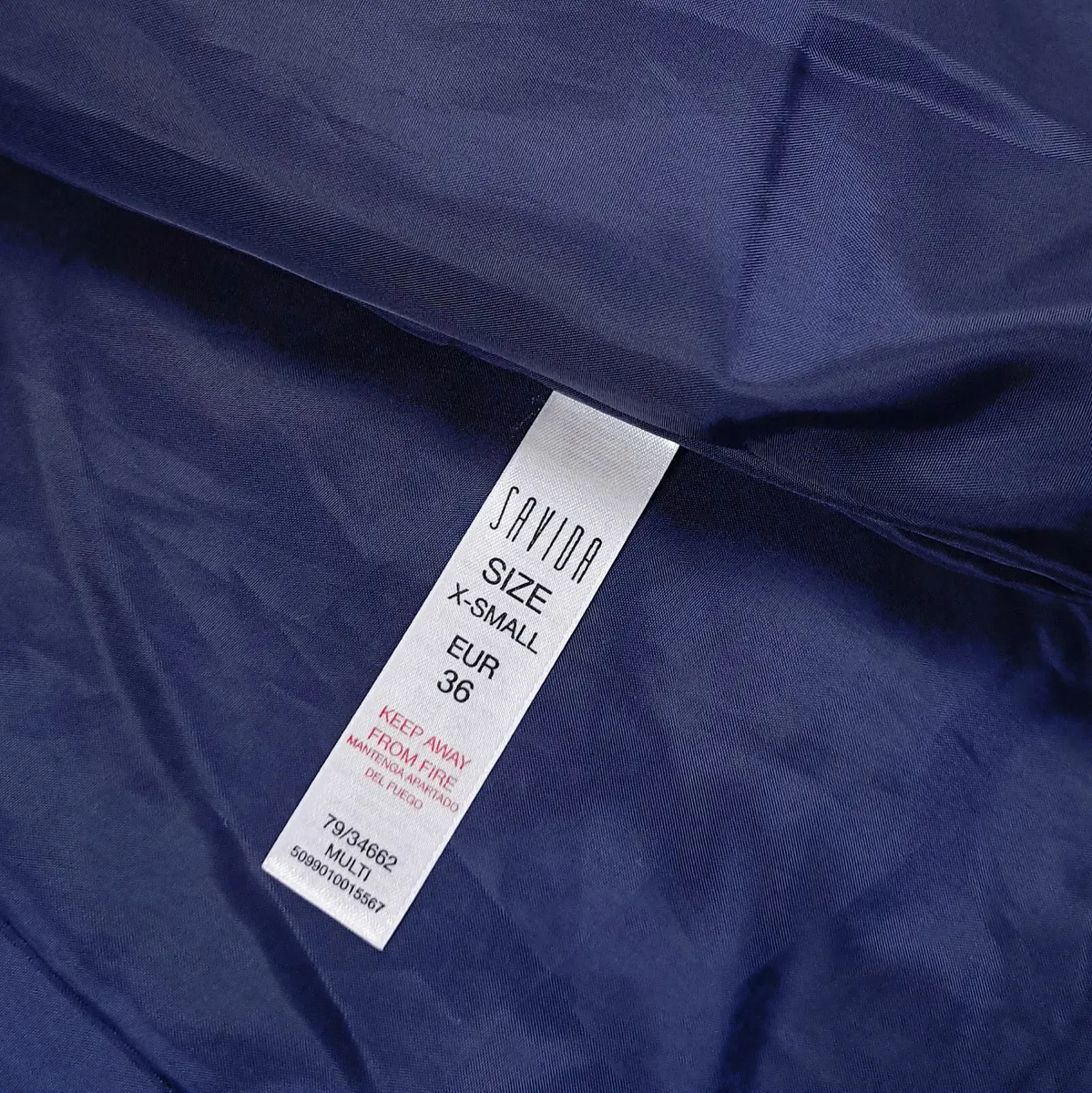 Savida Navy Blue Red Tweed Plaid Coat 8UK/36EU - Image 3