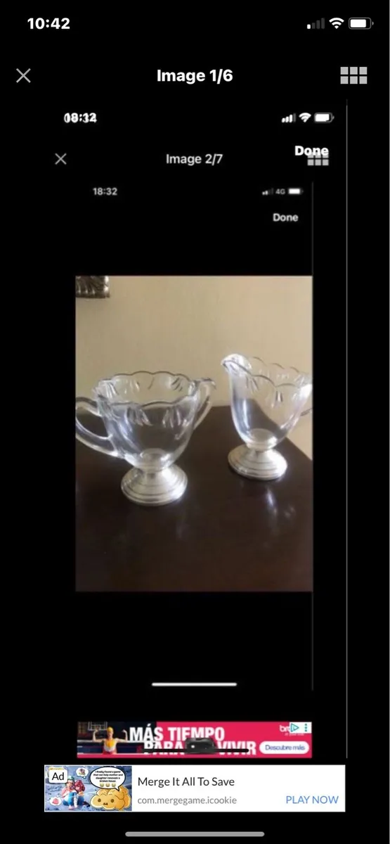Antique Silver Footed Milk & Sugar Bowls - Image 1