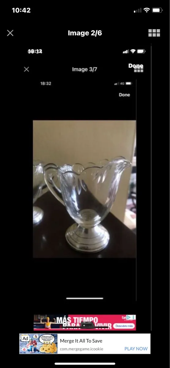 Antique Silver Footed Milk & Sugar Bowls - Image 2