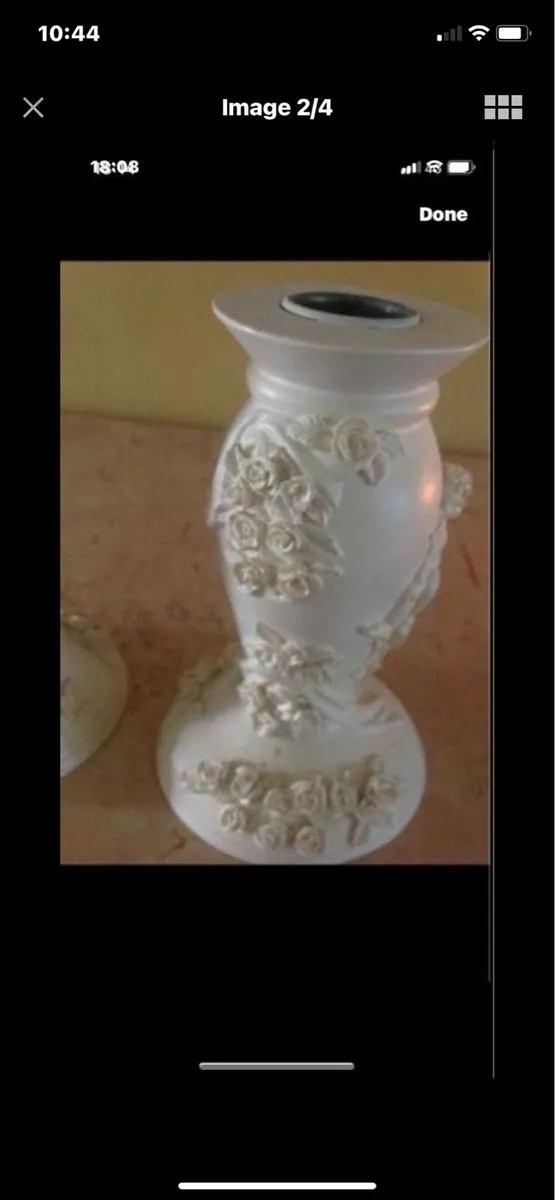 Cherub & Roses Candlestick Set - Image 1