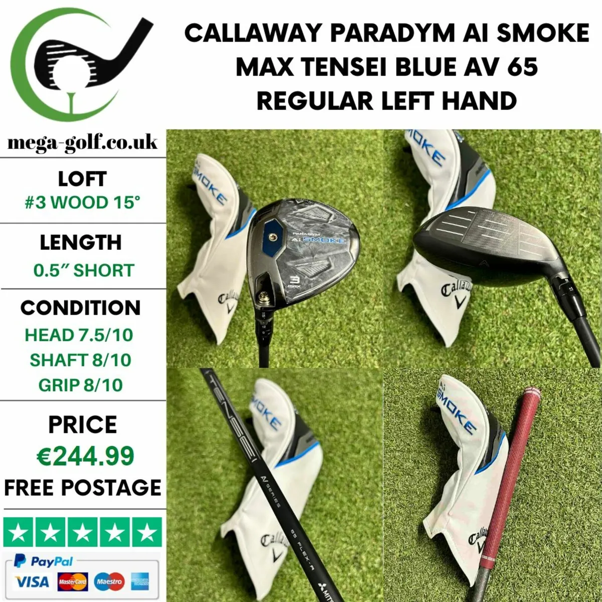 Callaway Paradym Ai Smoke Max #3 Wood 15° /Regular - Image 1