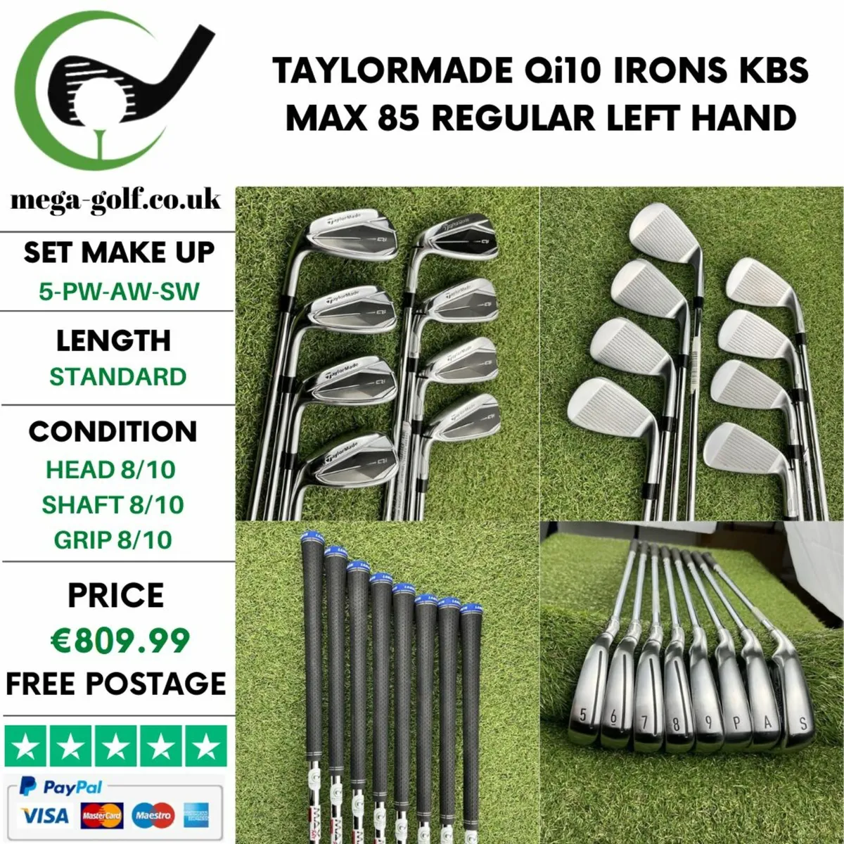 Taylormade Qi10 Irons / 5-Pw-Aw-Sw / Regular - Image 1