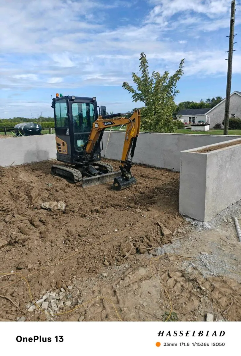 Mini digger for hire with driver - Image 1