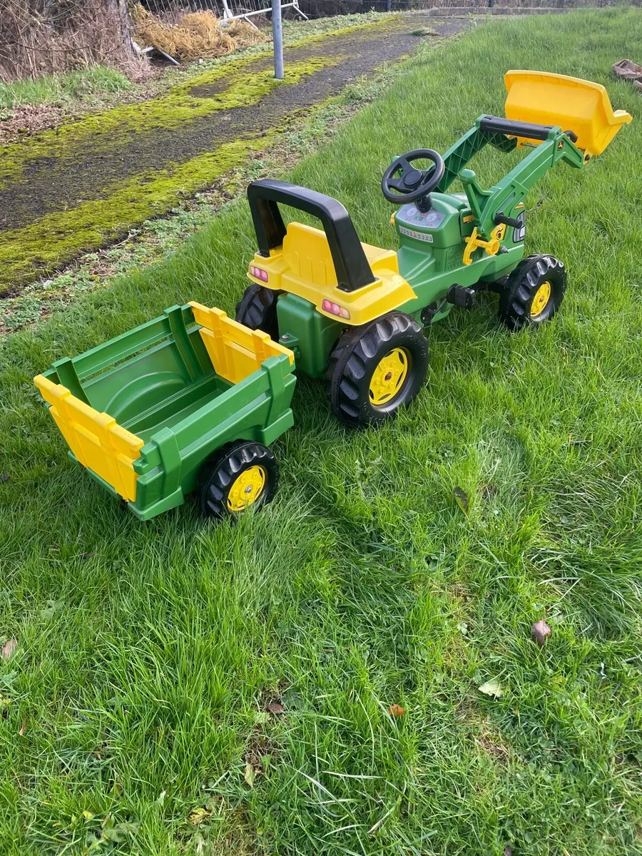 Kids original rolly John deere and trailer - Image 2