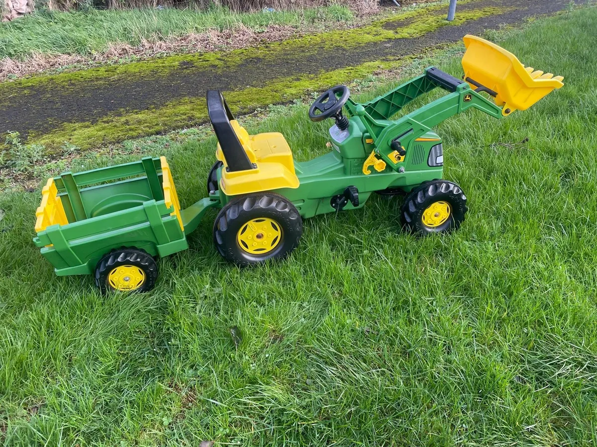 Kids original rolly John deere and trailer - Image 3