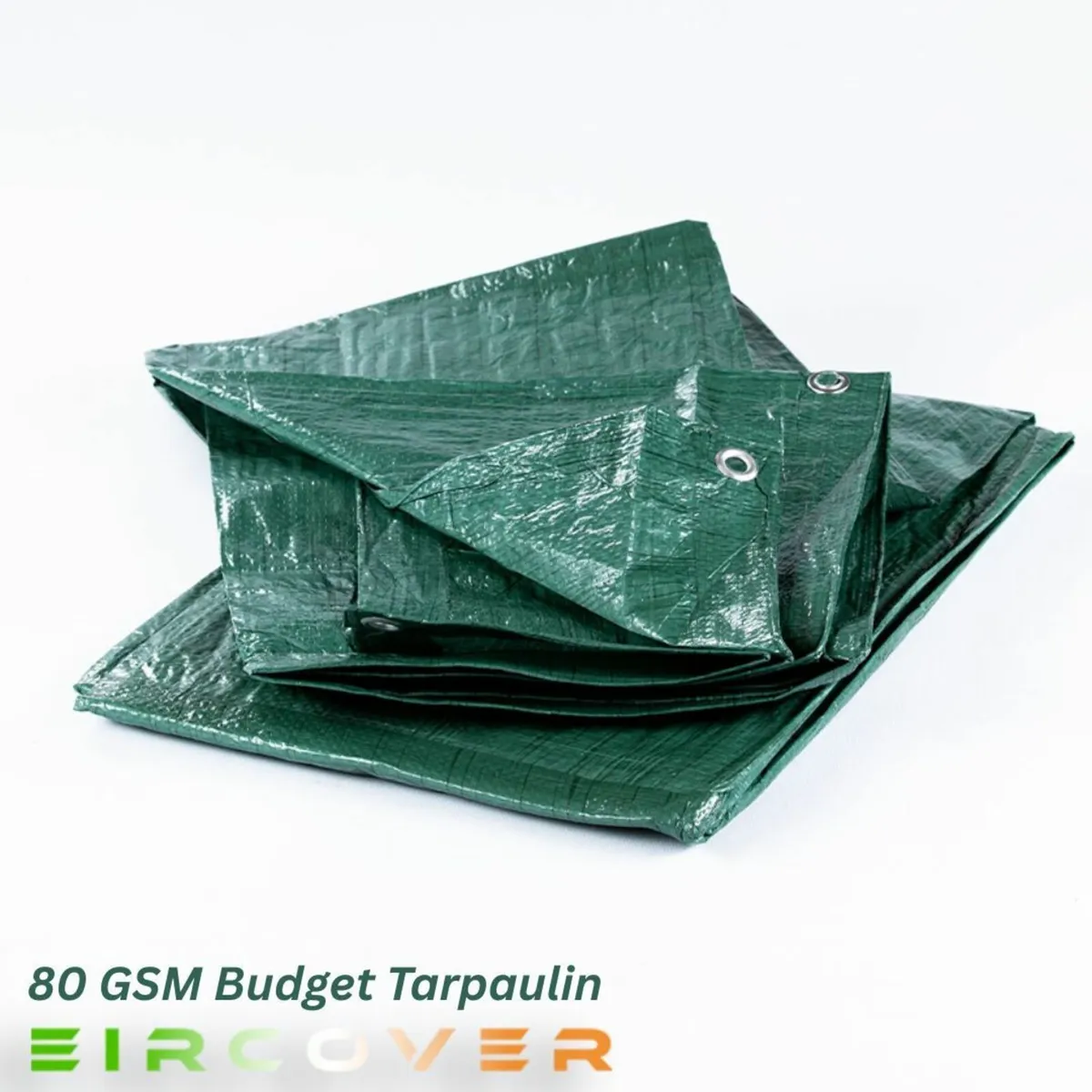 Budget Tarpaulin 4m x 5m (13' - 16') 80 gsm green - Image 3