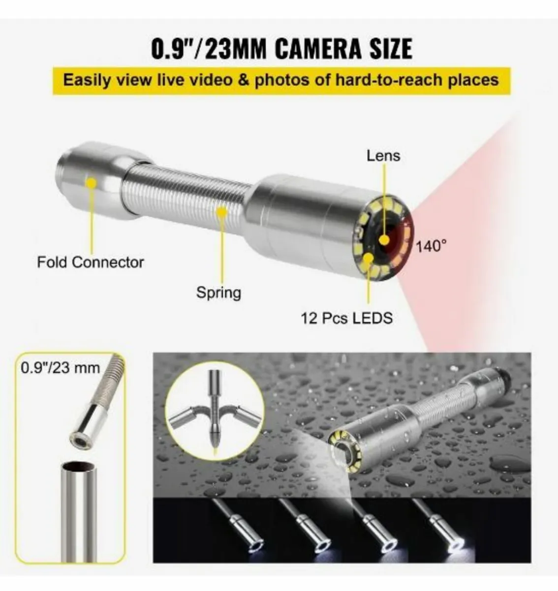 Sewer Camera, Pipe Inspection Camera 30M - Image 2