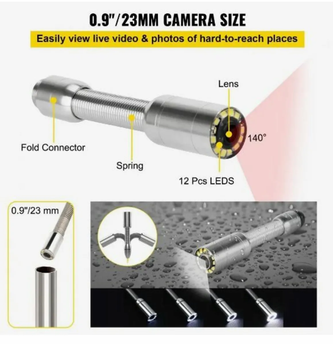 Sewer Camera, Pipe Inspection Camera 30M - Image 4