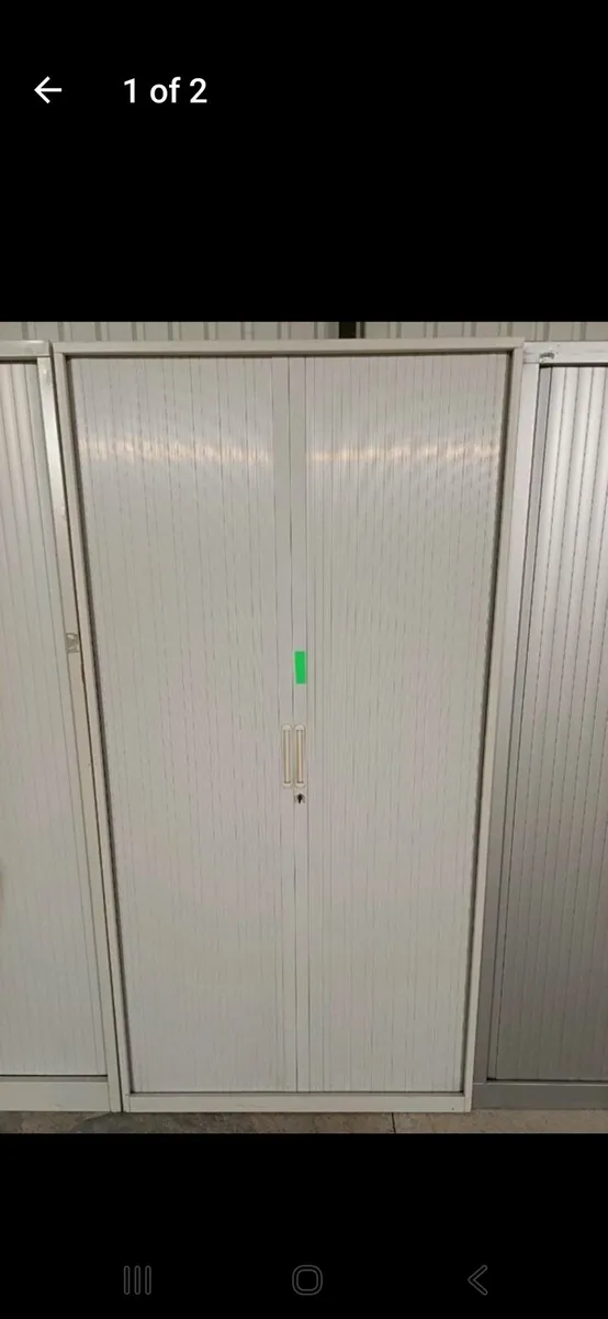 2meter High Light Grey Tambour Cabinet