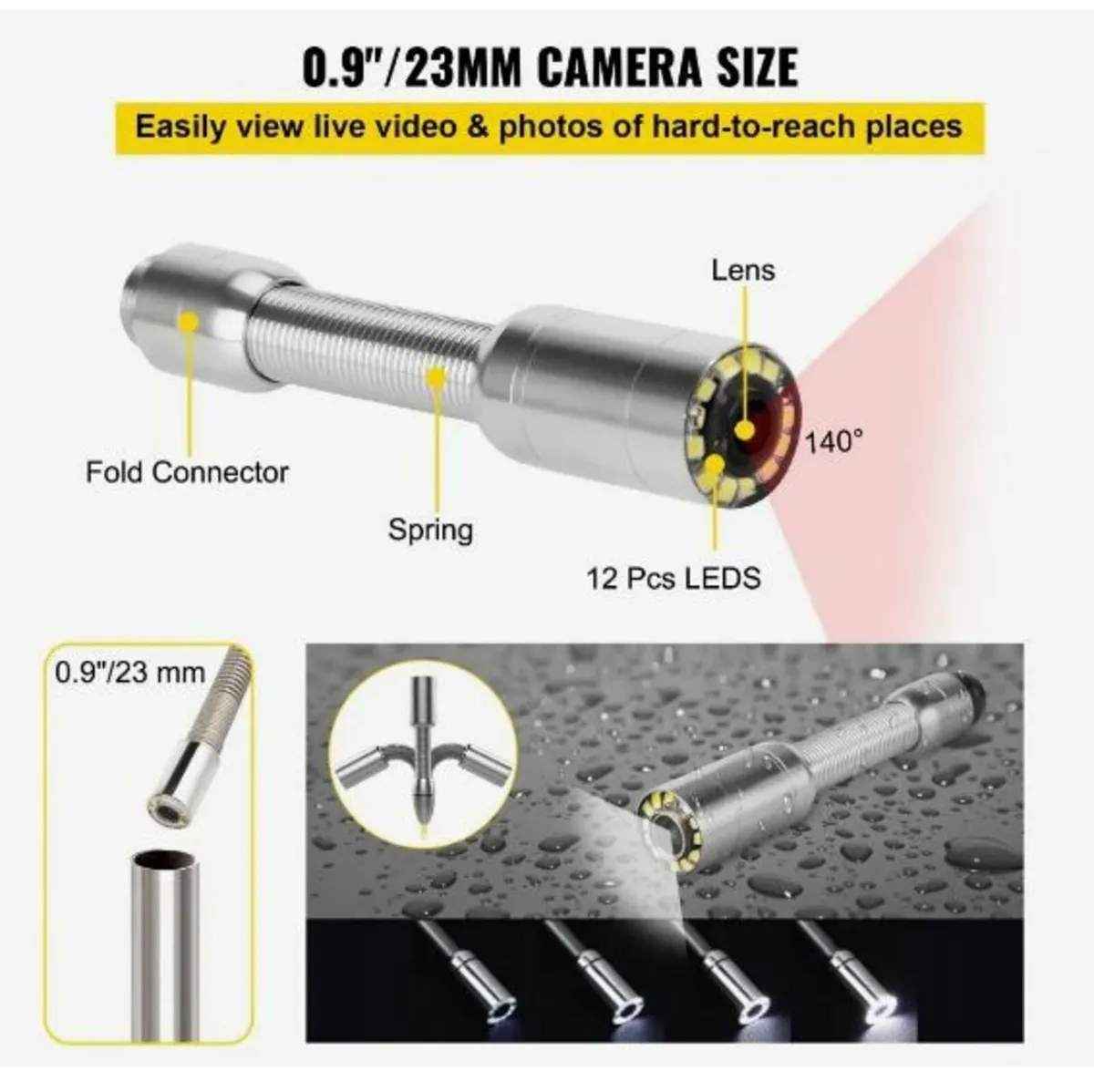 Sewer Camera, Pipe Inspection Camera 30M - Image 4