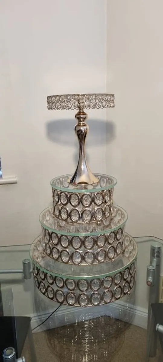 Crystal cake stand set of 5 pieces large size - Image 1
