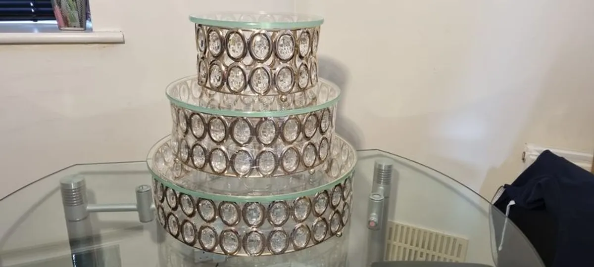 Crystal cake stand set of 5 pieces large size - Image 3