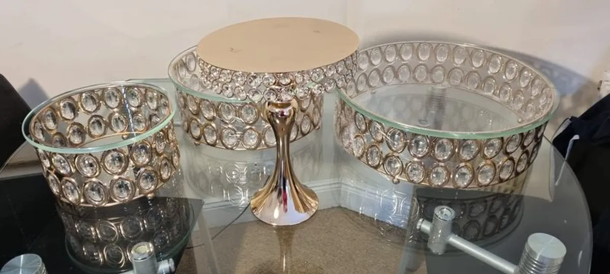 Crystal cake stand set of 5 pieces large size - Image 4