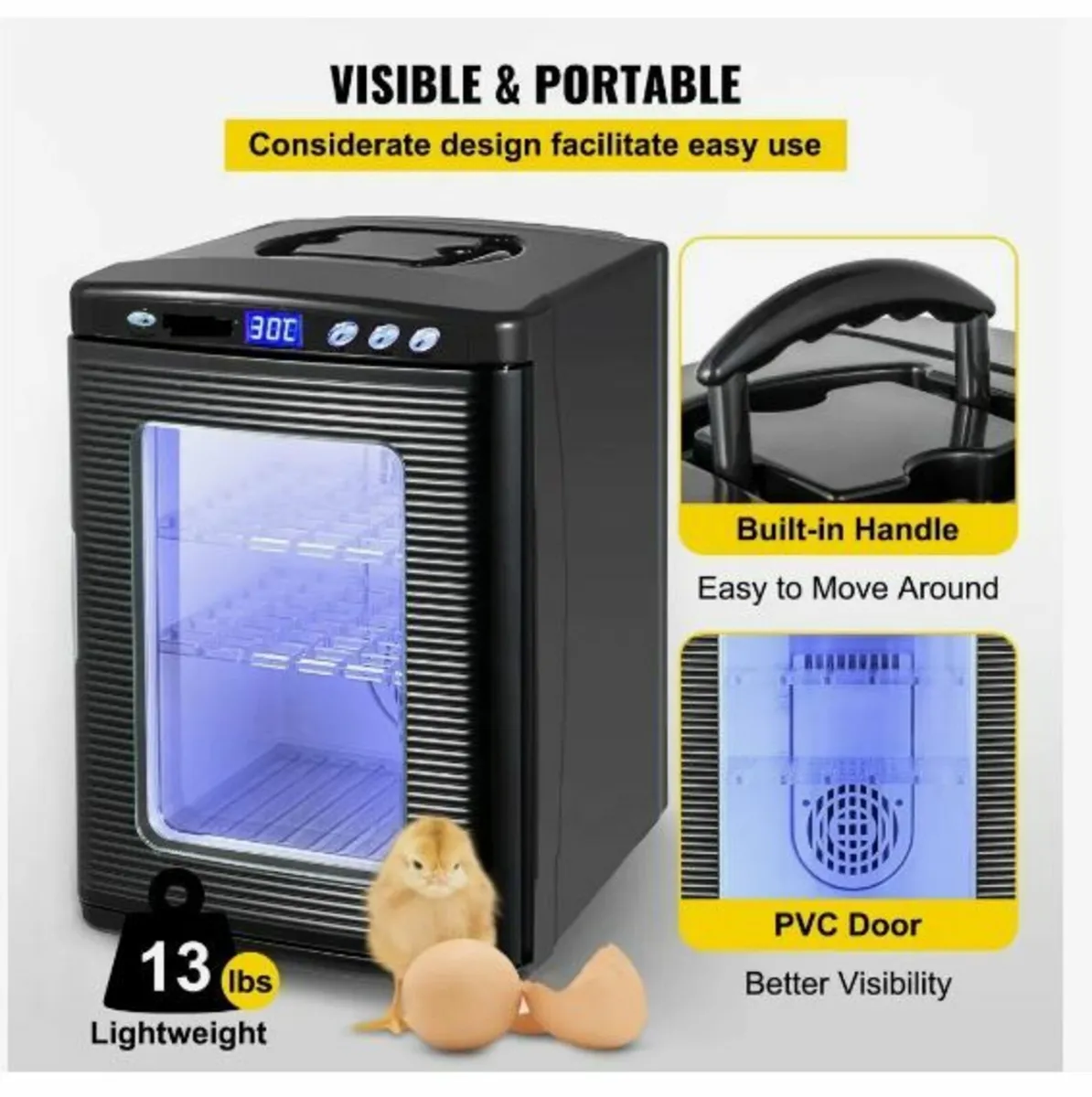 Black Reptile Incubator 25L Scientific Lab - Image 2