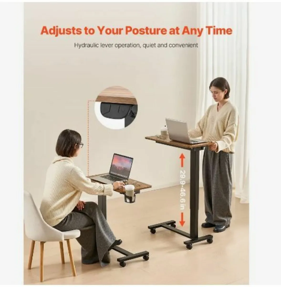 Overbed Table, Mobile Bed Side Table - Image 2