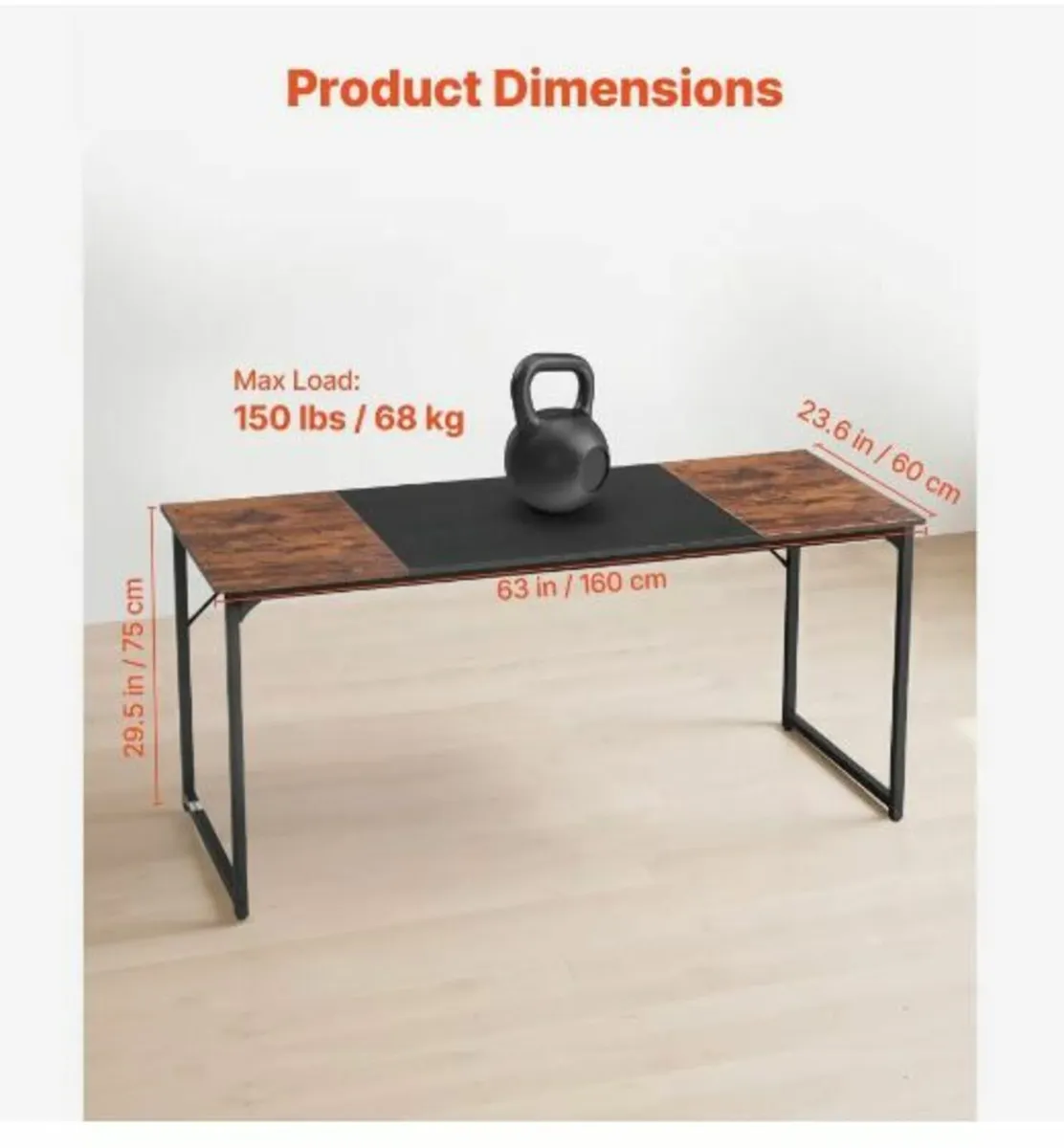 Computer Desk, 160 cm Office Gaming - Image 2