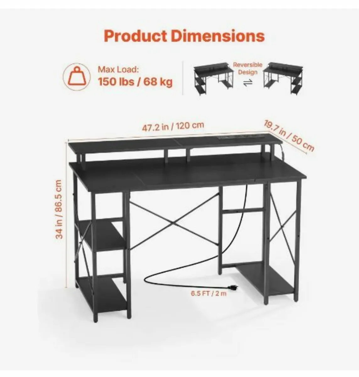 120 cm Computer Desk - Image 4