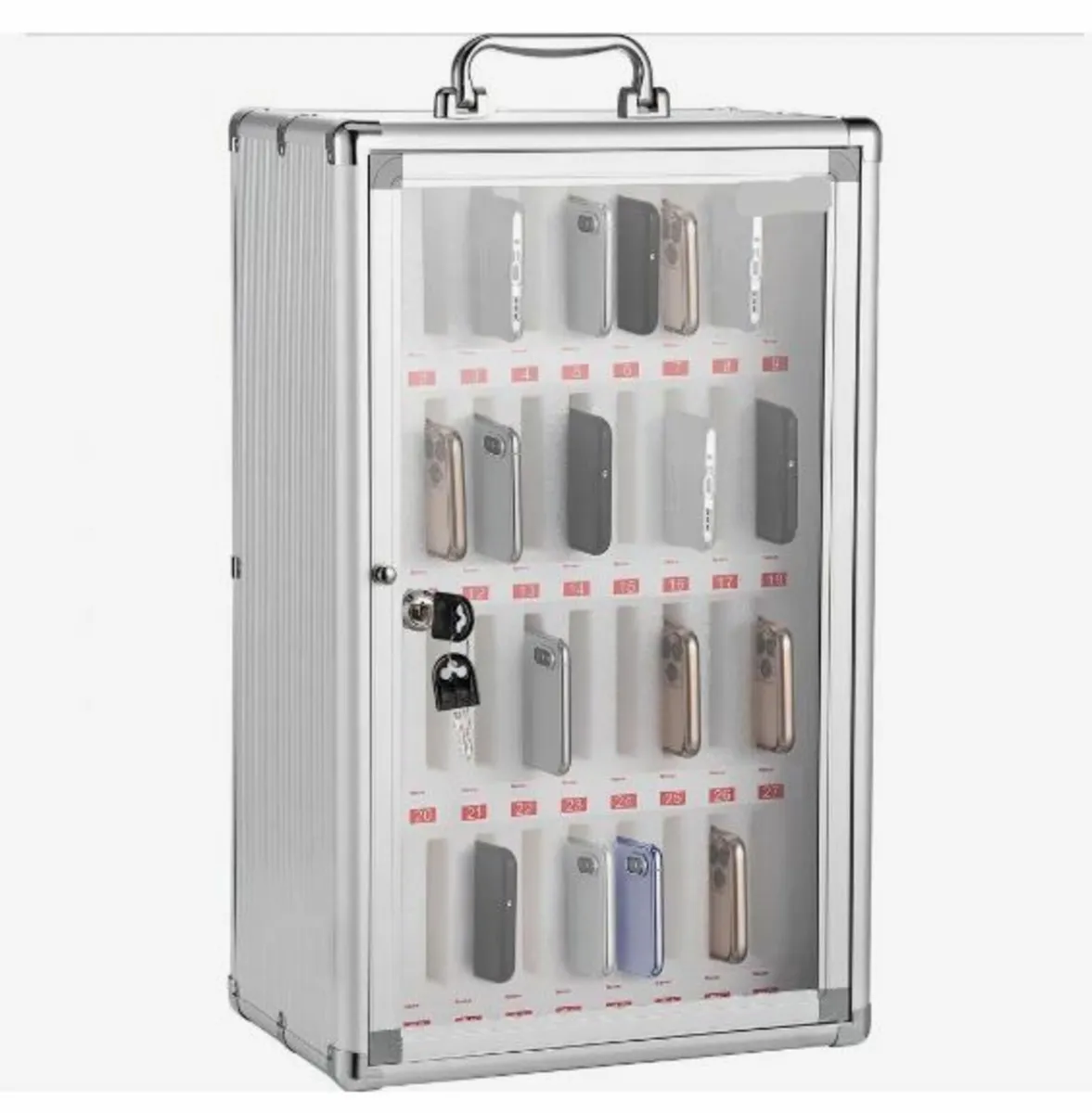 Cell Phone Storage Cabinet, 36 Slots, Aluminum - Image 1