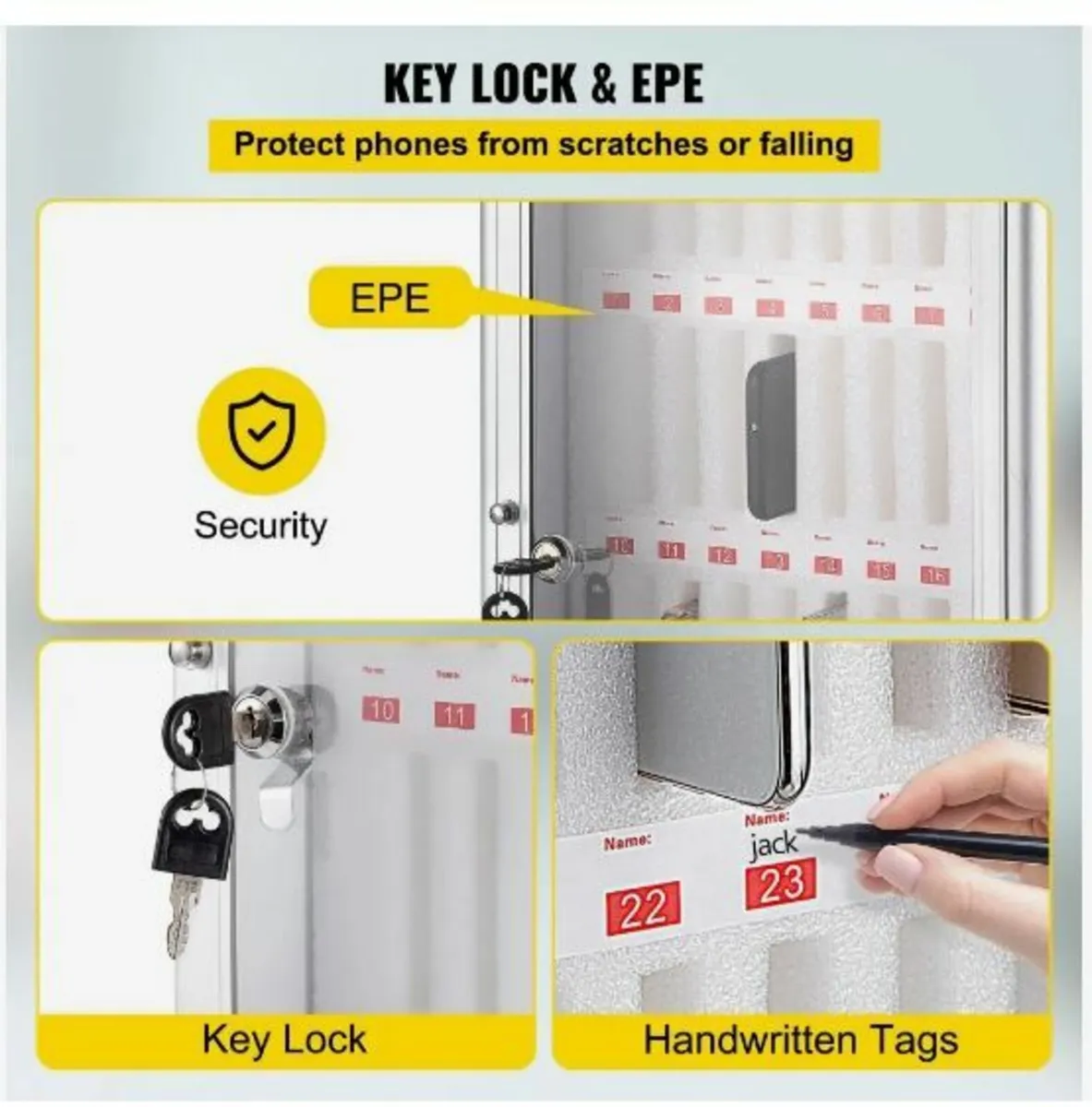 Cell Phone Storage Cabinet, 36 Slots, Aluminum - Image 3