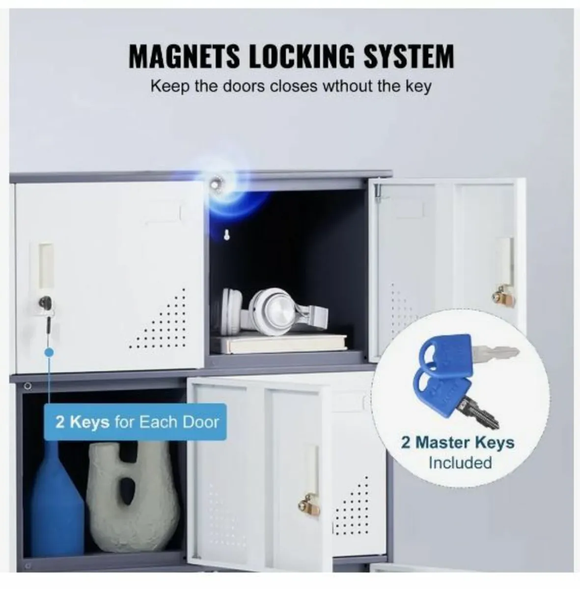 Metal Locker for Employees, 9 Doors Storage - Image 3