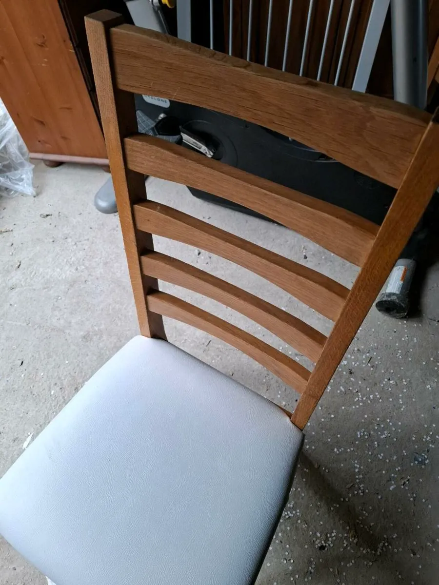 4 x solid oak dining chairs - Image 3