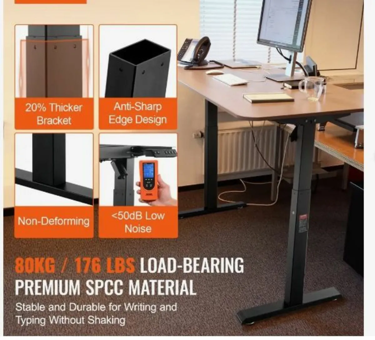Standing Desk Frame, Adjustable 70-117 cm - Image 2